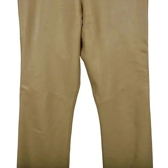 Danier 100%  Genuine Leather Pants High Rise Camel Tan Moto Size 8 - Picture 3 of 12